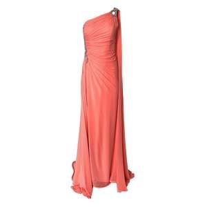 Cult Moda - One Shoulder Beaded Gown in Coral - FR 38